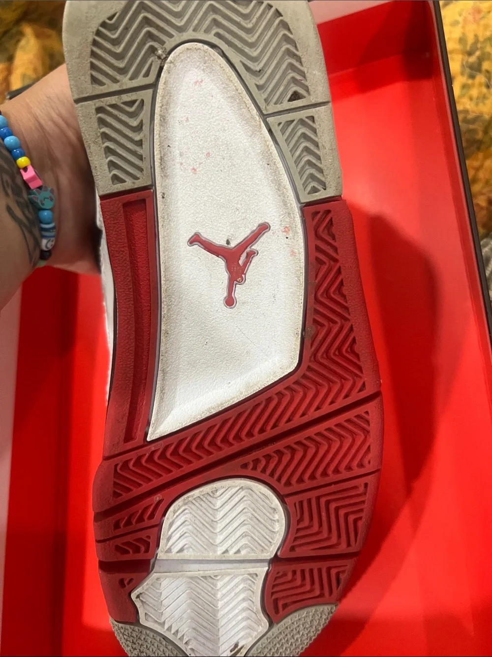 Air Jordan 4 Retro (GS)White/Red/Black Retro Basketball Sneakers